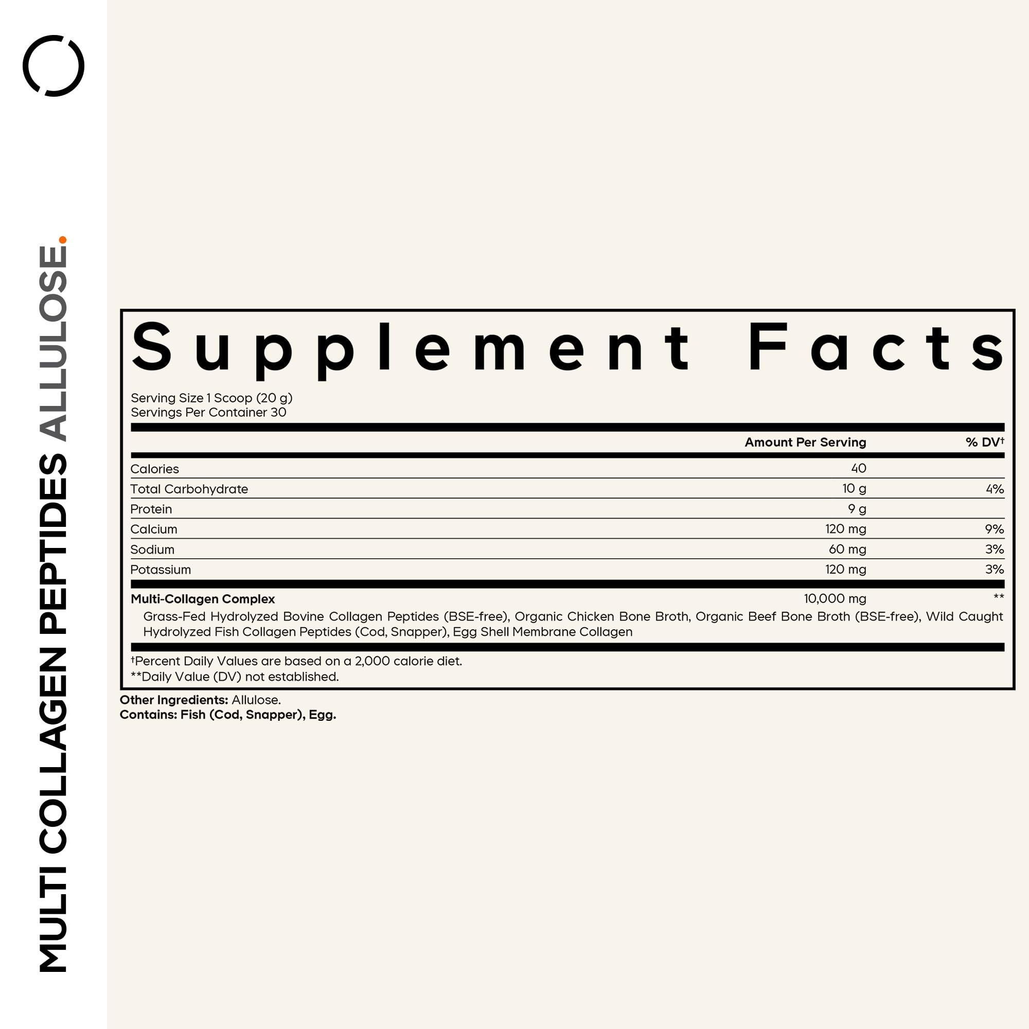 Codeage Multi Collagen Peptides Powder + Allulose - 5 Types - Grass-Fed Collagen - Rare Sugar Allulose Supplement - 0 Calorie Sweetener & 0 Carbs - 18 Amino Acids - Unflavored - Non-GMO - 30 Servings Codeage buy australia supplements