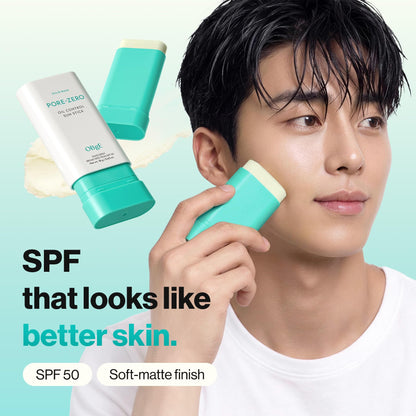 OBgE Pore Zero Matte Sunscreen Stick SPF50 0.63oz, Korean Sunstick for face OBgE
