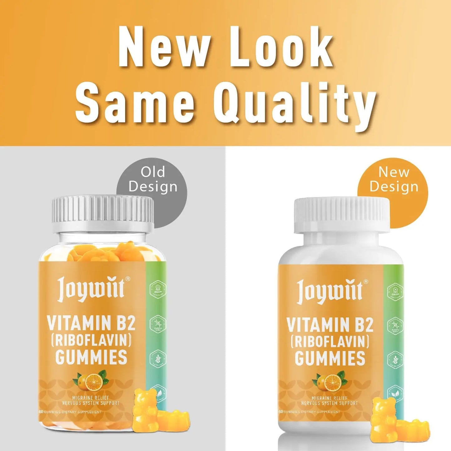 Joywiit Vitamin B2 Gummies | Riboflavin 400mg | B2 Vitamin 400mg Chewable for Adults and Kids, Migraine Relief & Energy and Nervous System Support Joywiit