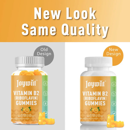 Joywiit Vitamin B2 Gummies | Riboflavin 400mg | B2 Vitamin 400mg Chewable for Adults and Kids, Migraine Relief & Energy and Nervous System Support Joywiit