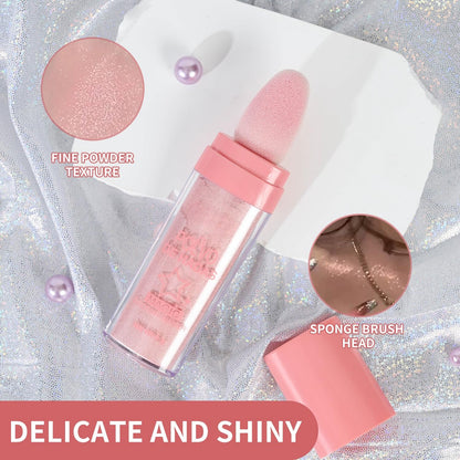 URQT 4 Color Polvo De Hadas Fairy Dust Highlight Patting - Full Body Contouring and Clavicle Pearlescent Patting Powder for Face and Eye, Christmas Sparkling Body Glitter (4 Pack) URQT