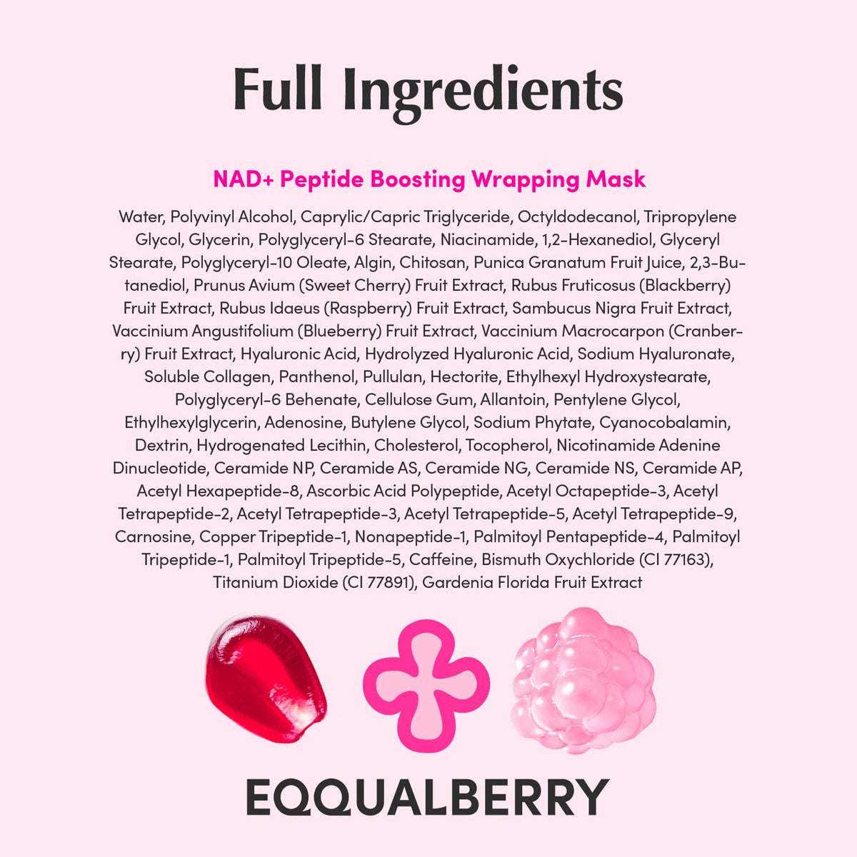 EQQUALBERRY NAD+ Peptide Boosting Night Wrapping Mask | Easy Peel Off Overnight Facial Mask for Face, Neck Lifting & Firming | Glowing Glass Skin | Korean Skin Care, 2.53 fl.oz EQQUALBERRY