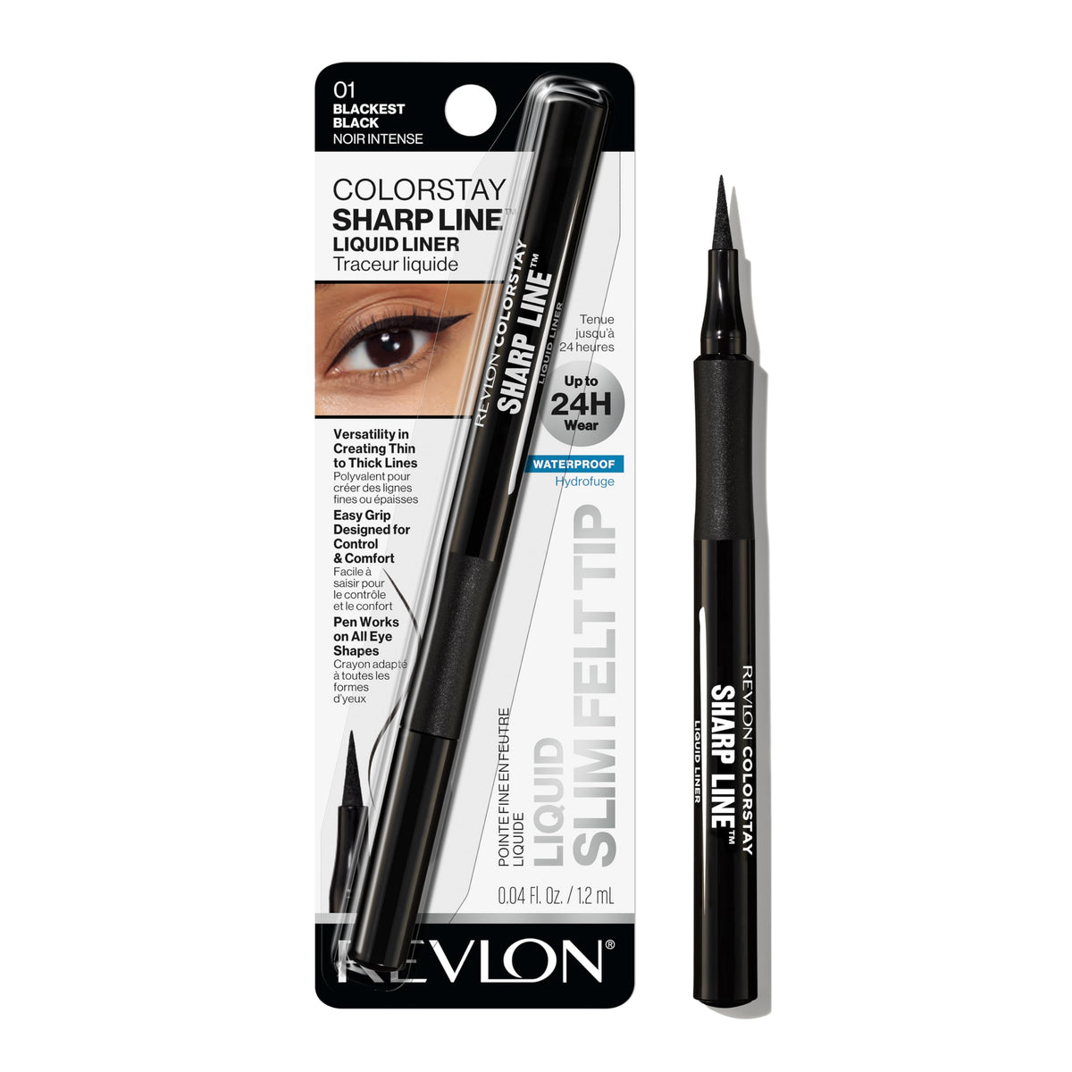 Revlon ColorStay Sharp Line Liquid Eyeliner, Blackest Black, 0.04 fl oz REVLON
