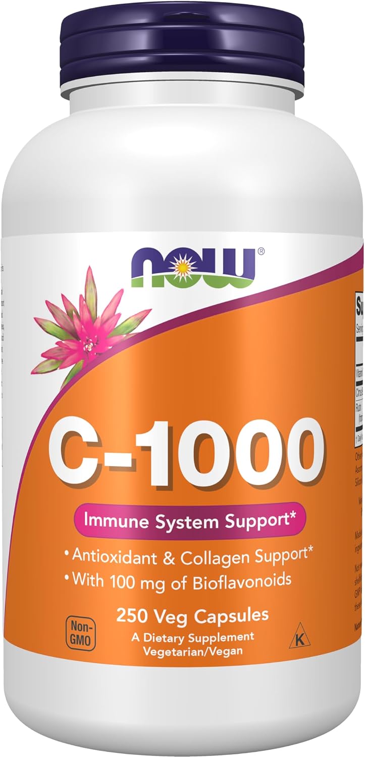 NOW Foods Supplements, Vitamin C-1,000 with 100 mg of Bioflavonoids, Antioxidant Protection*, 250 Veg Capsules Gsupps Australia