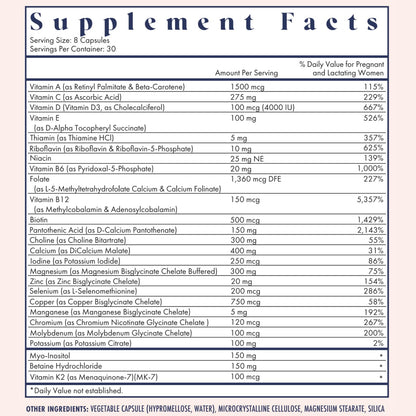 FullWell Women's Prenatal Multivitamin - Healthy Pregnancy Support - Contains Choline & Folate - Supports Fetal Growth FullWell