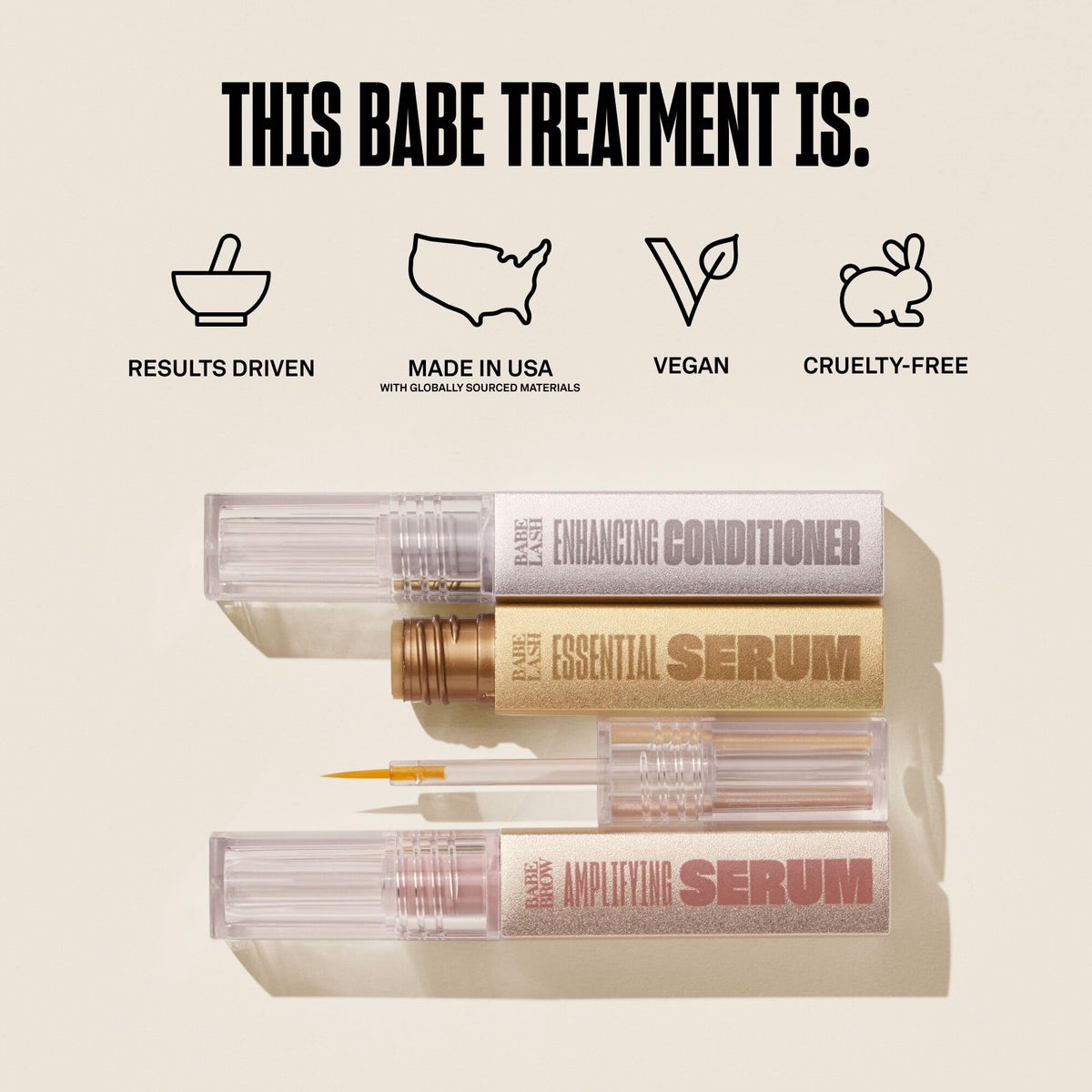 Babe Original Triple Threat Mini Set, Lash & Brow Serums, 3-Pack BABE ORIGINAL