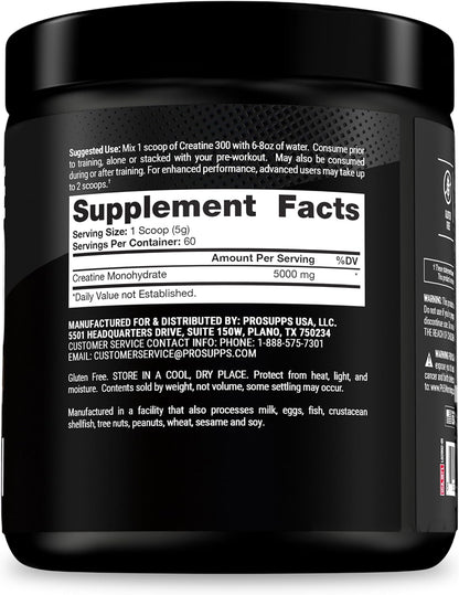 PROSUPPS Hyde Signature Sustained Pre-Workout, Blue Razz, 30-Servings and Creatine 300 Bundle