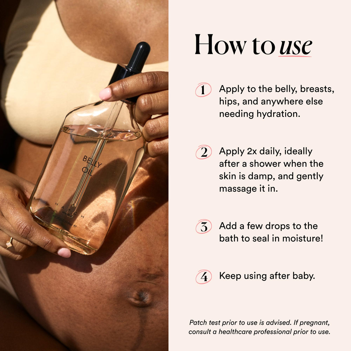 HATCH Belly Oil, Pregnancy & Postpartum Body Skincare, 6.7 Fl Oz HATCH