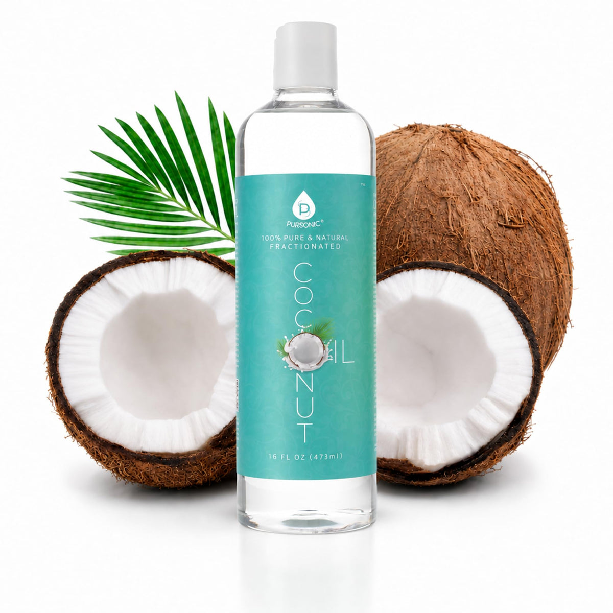 Pursonic Pure Unscented Fractionated Coconut Oil - 16 Oz Multipurpose Oil for Skin, Hair, Body Massage & Makeup Removal - Carrier Oil for Essential Oils and Aromatherapy Pursonic