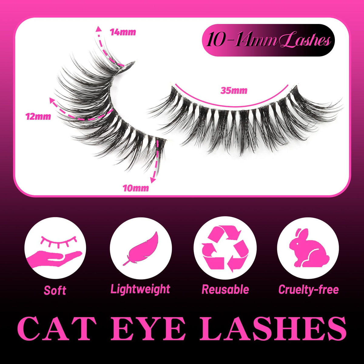Veleasha Lashes Cat Eye False Eyelashes Wispy Lash Strips Eyelash (G2) Veleasha