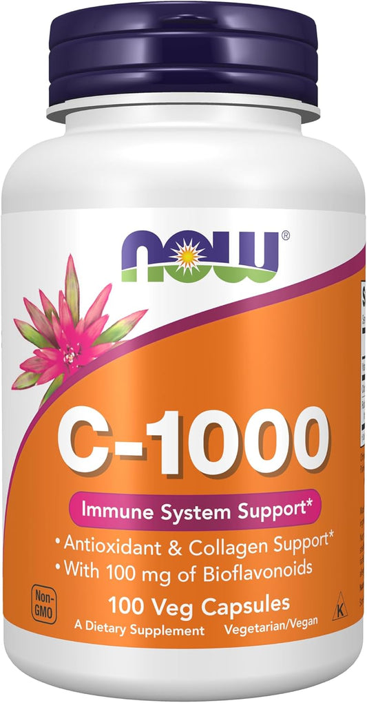 NOW Foods Supplements, Vitamin C-1,000 with 100 mg of Bioflavonoids, Antioxidant protection*, 100 Veg Capsules Gsupps Australia