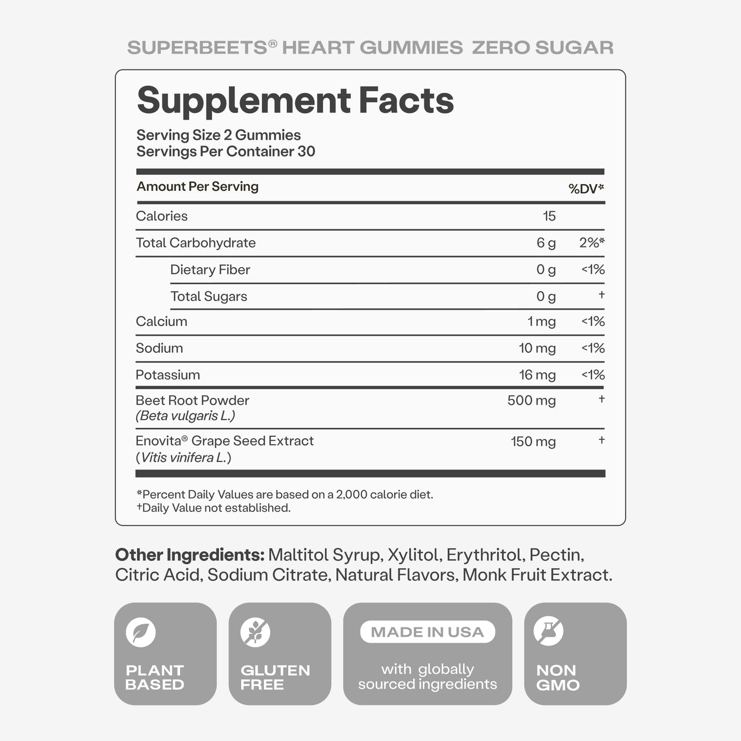 Humann SuperBeets Heart Gummies Zero Sugar - Beet Gummy with Energy Support, Grape Seed Extract & Beetroot Powder - 60 Count Humann