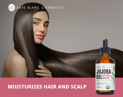 Kate Blanc Cosmetics Organic Jojoba Oil for Hair, Skin, Face, Nails (4oz) Kate Blanc Cosmetics