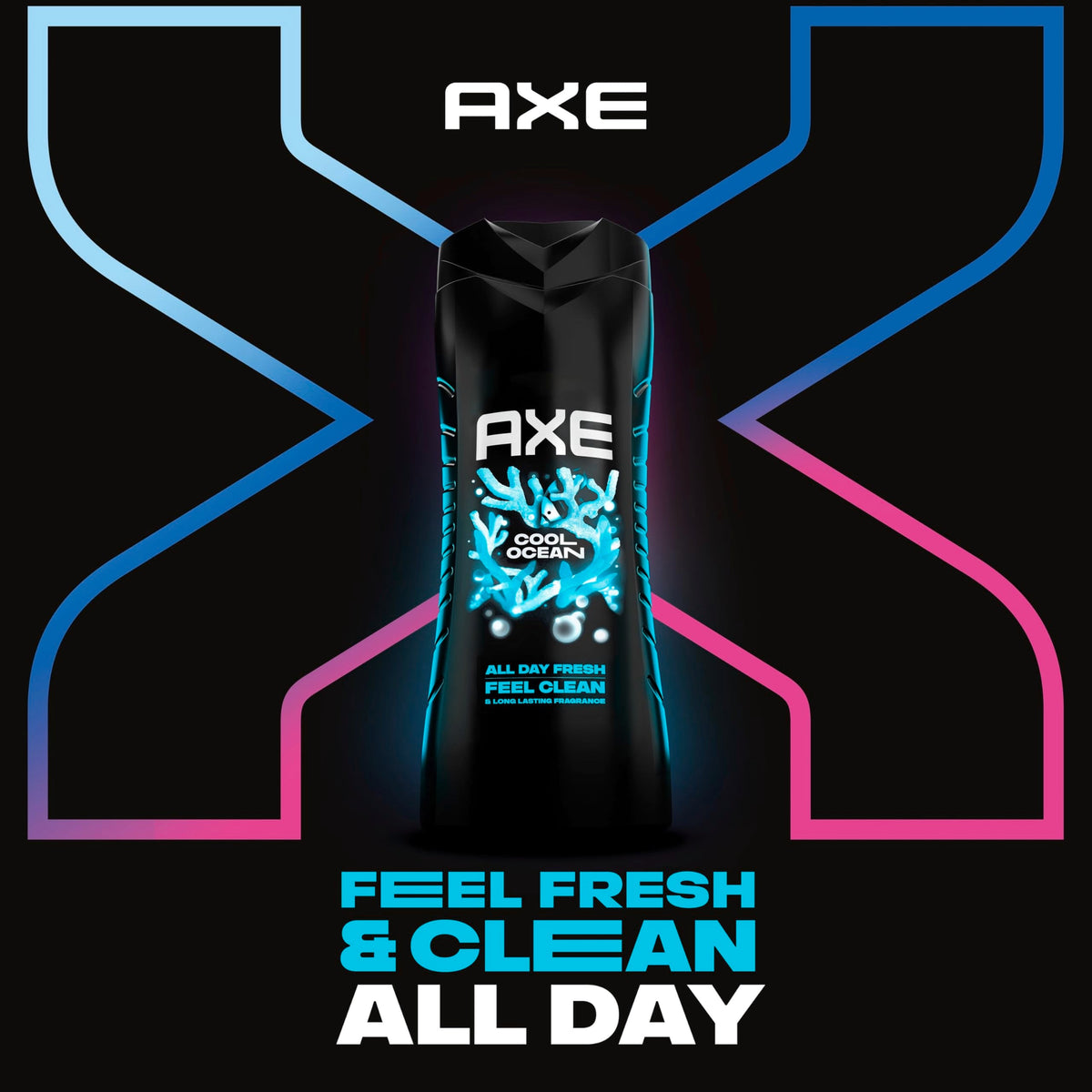 AXE Cool Ocean Men's Body Wash With Essential Oils 16 fl oz AXE