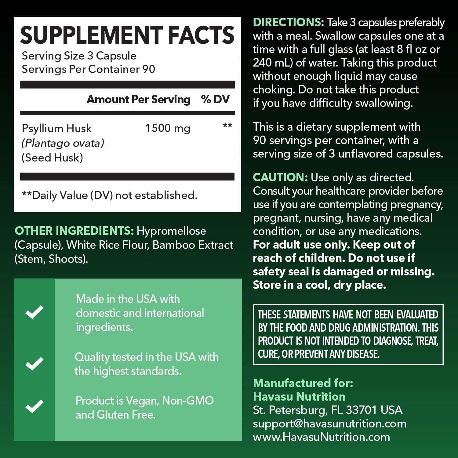Vegan Psyllium Husk Fiber Capsules, GLP-1 Nutritional Support, 270 Pills | Psyllium Fiber Supplement Capsules for Digestive Health Regularity, Non-GMO Gluten Free & 3rd Party Tested, 90 Servings Gsupps Australia