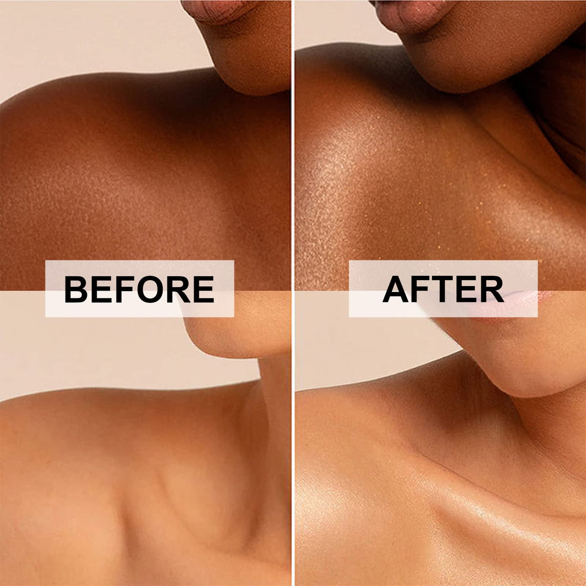 Body Shimmer Oil, Rose Gold Natural Glow Luminizer, Brush Include, 1oz Lezero