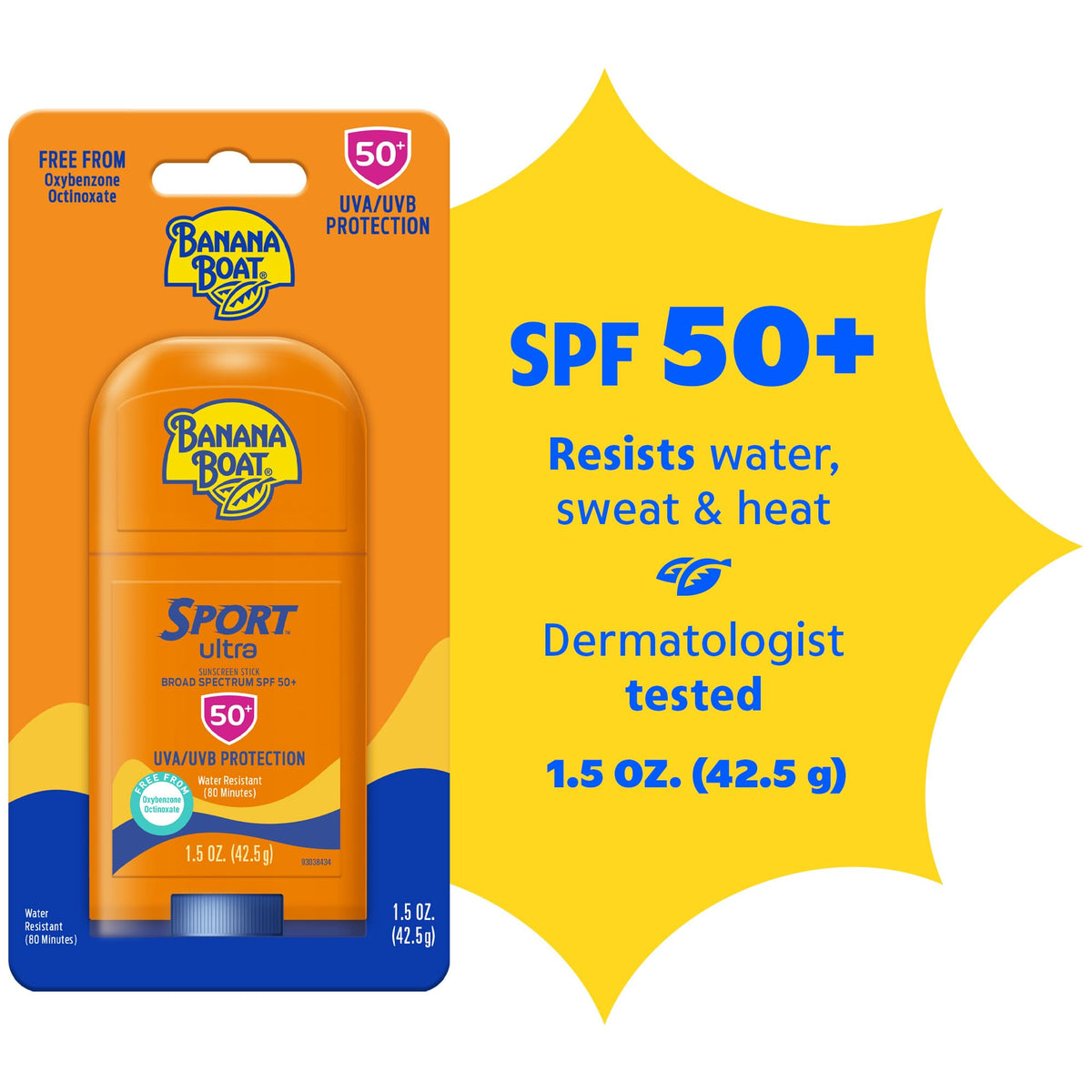 Banana Boat Sport SPF 50 Sunscreen Stick, 1.5 oz Banana Boat