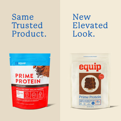 Equip Foods Prime Protein Powder | Clean, Grass Fed Beef Protein Powder | Carnivore Protein Isolate | Paleo, Keto Friendly | Gluten & Dairy Free | Helps Build & Repair Tissue Equip