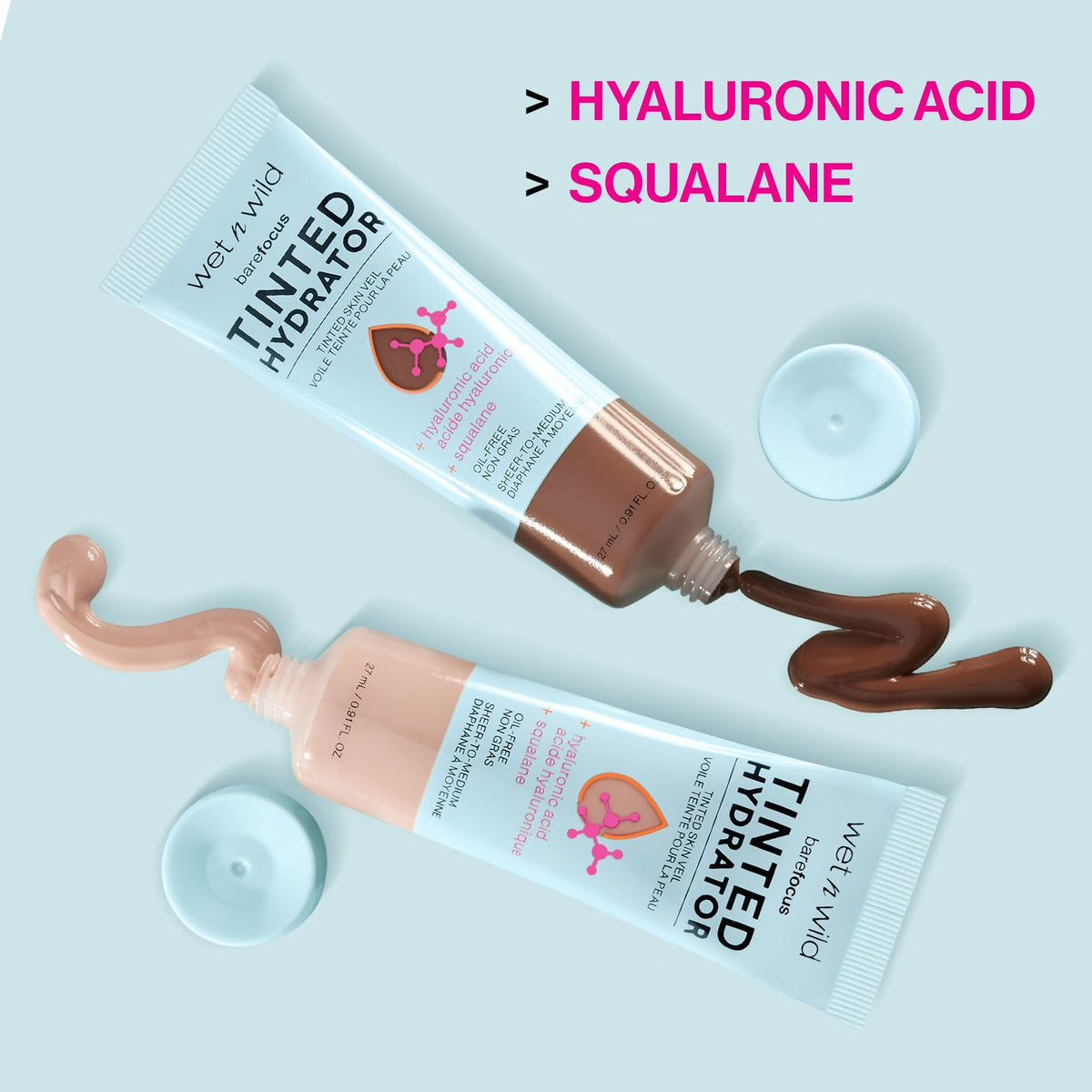 wet n wild Bare Focus Tinted Hydrator Tinted Skin Veil, Lightweight Buildable Coverage with Hyaluronic Acid & Vegan Squalane, Sheer-to-Medium Coverage, Semi-Matte Finish, Cruelty-Free - Light Medium wet n wild