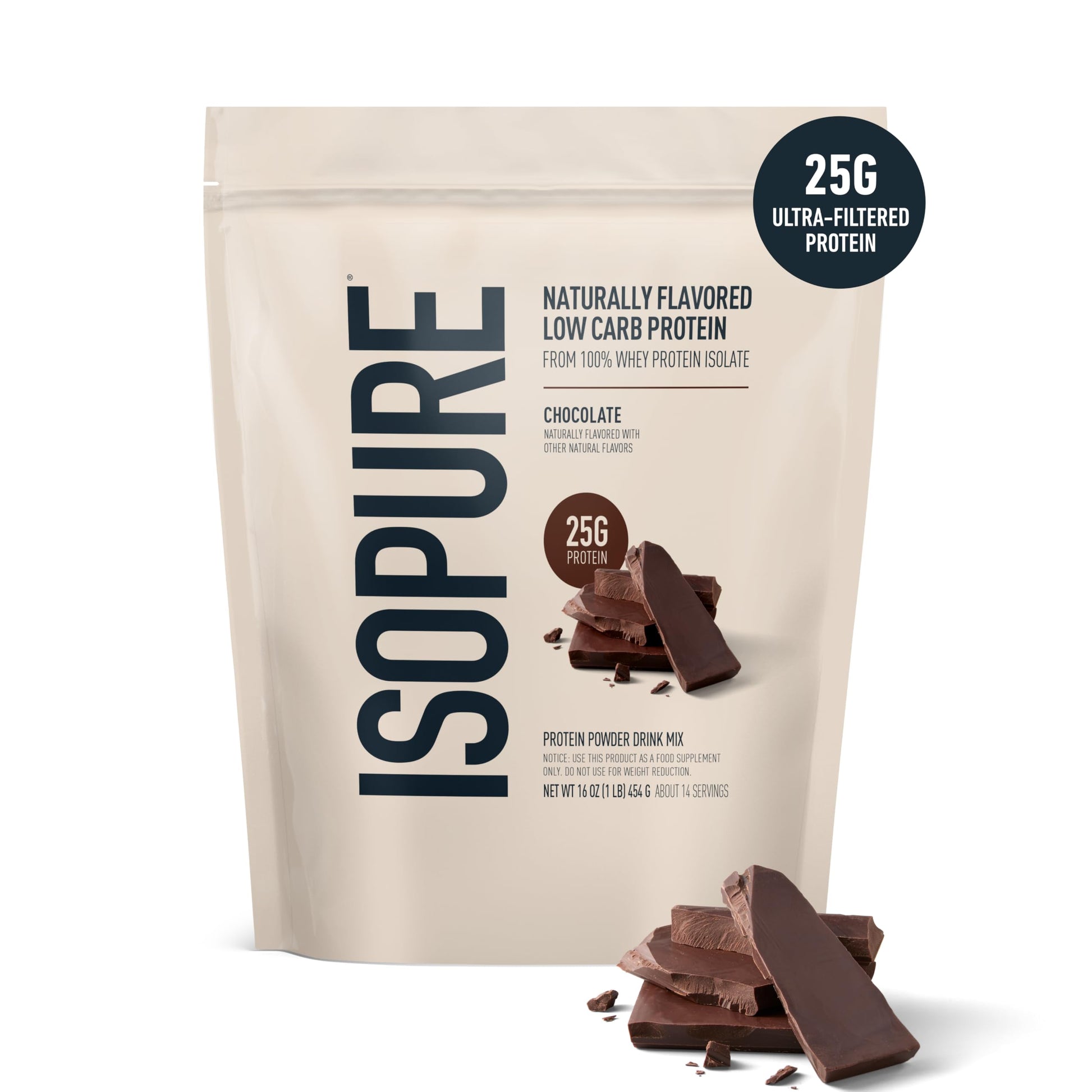 Isopure Low Carb 100% Pure Whey Isolate Protein Powder, Lactose Free, Gluten Free, With Vitamins, Dark Chocolate, 25g Protein Per Serving, 1 Lb, Isopure buy australia supplements