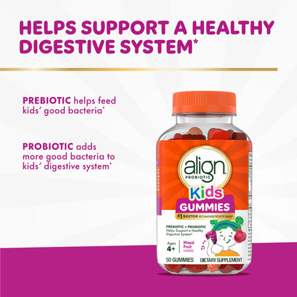 Align Probiotic, Kids Gummies, Prebiotic + Probiotic helps support a healthy digestive system*, #1 Doctor Recommended Probiotic Brand Align