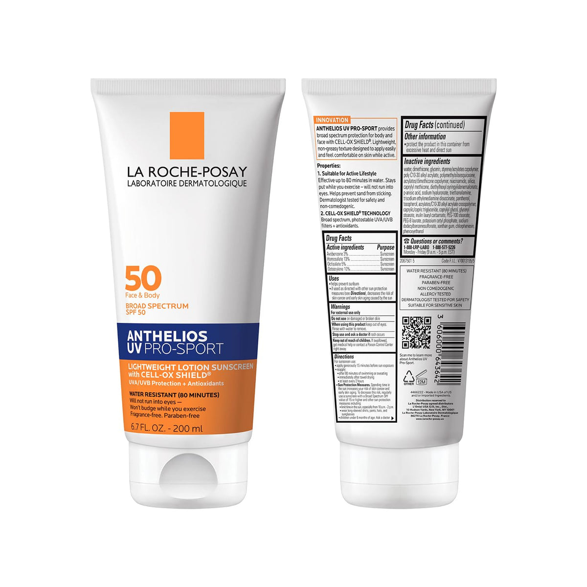 La Roche-Posay Anthelios UV Pro-Sport SPF 50 Face & Body Sunscreen 6.7oz La Roche-Posay