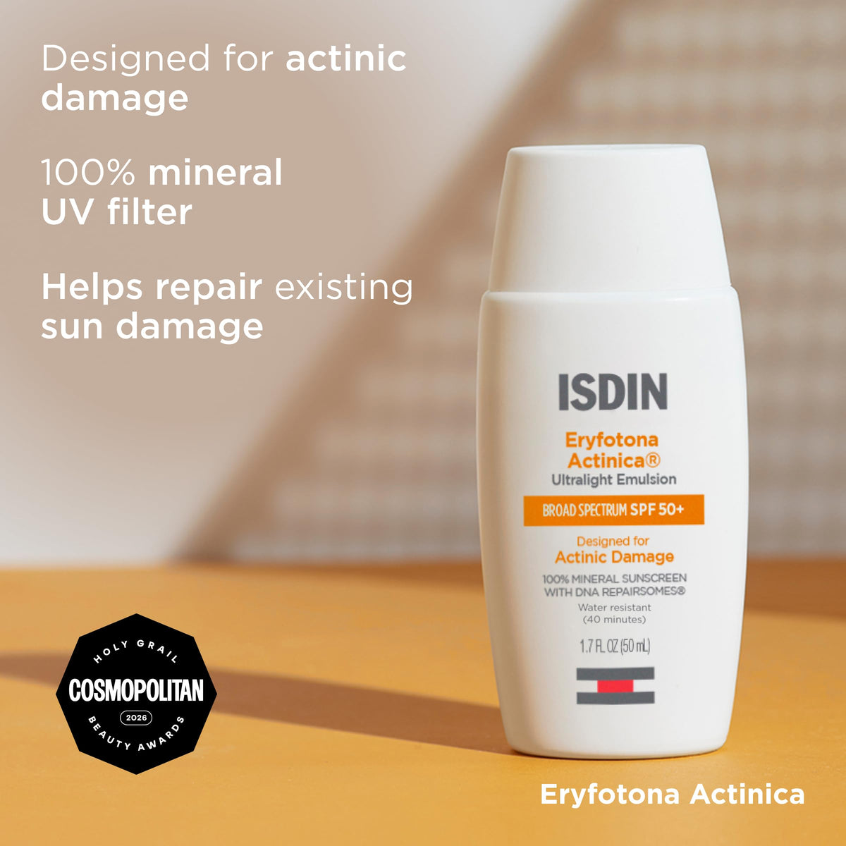 ISDIN Eryfotona Actinica Mineral Face Sunscreen SPF 50+, 1.7 fl oz ISDIN