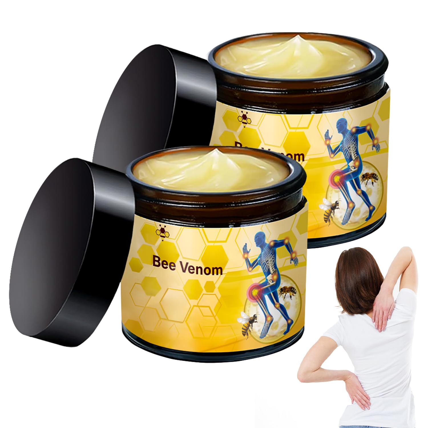 2 Pcs Bee Venom-Relief Cream, Professional Bee Venom Cream, Natural Joint Relief Gel, for Neck, Waist, Back Hand Feet and Leg YIVANNUO buy australia supplements