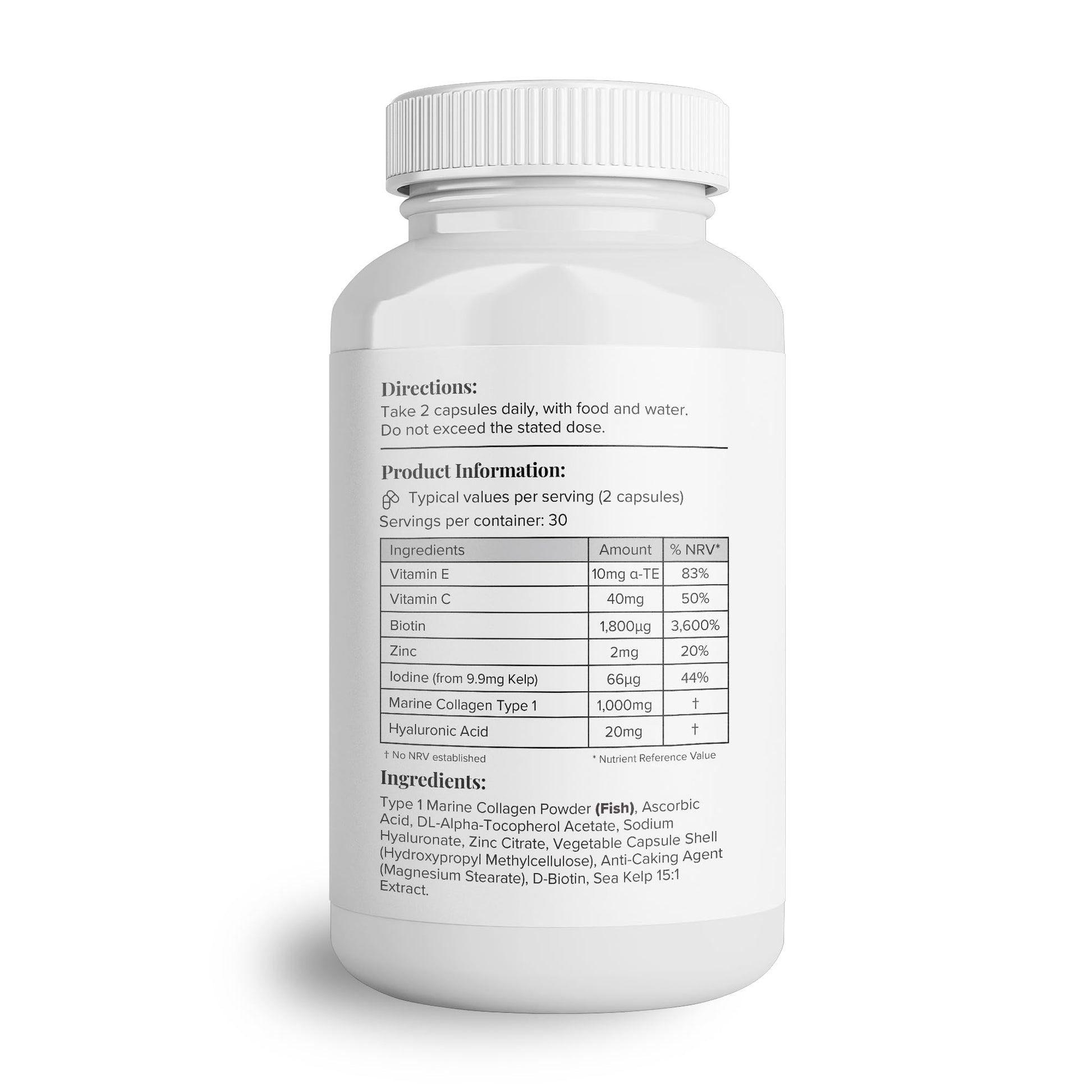 Hey Nutrition Collagen Complex Hyaluronic Acid & Sea Kelp Vitamin E, C, Biotin - Healthy Nails, Skin, Hair Joints Metabolism Hey Nutrition buy australia supplements