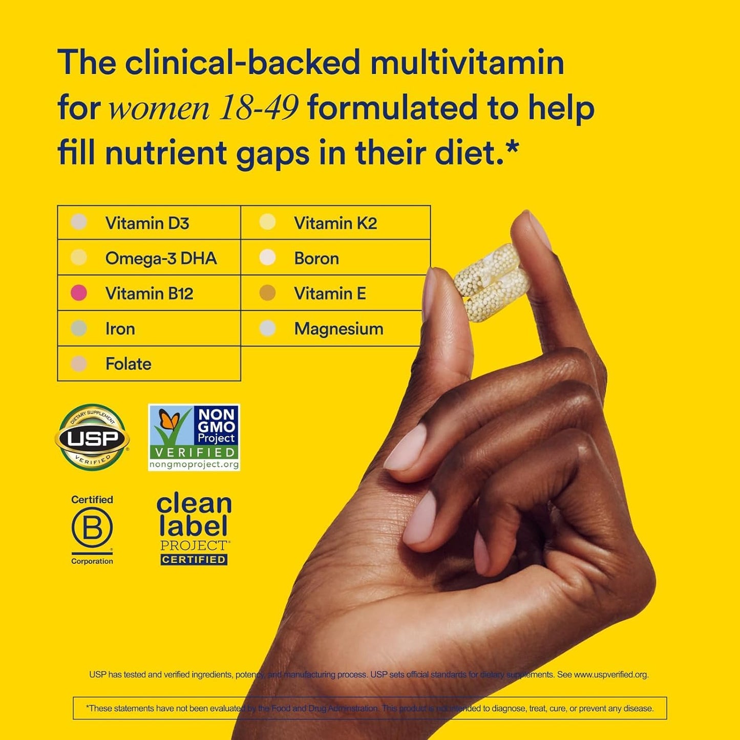 Ritual Women’s 18+ Daily Multivitamin - Key Essential Vitamins and Minerals to Support Energy, Heart, Bone, Brain Health* - Clinical Backed - Vegan Ritual