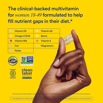 Ritual Women’s 18+ Daily Multivitamin - Key Essential Vitamins and Minerals to Support Energy, Heart, Bone, Brain Health* - Clinical Backed - Vegan - USP Verified - Mint - 60 Capsules - 30 Servings