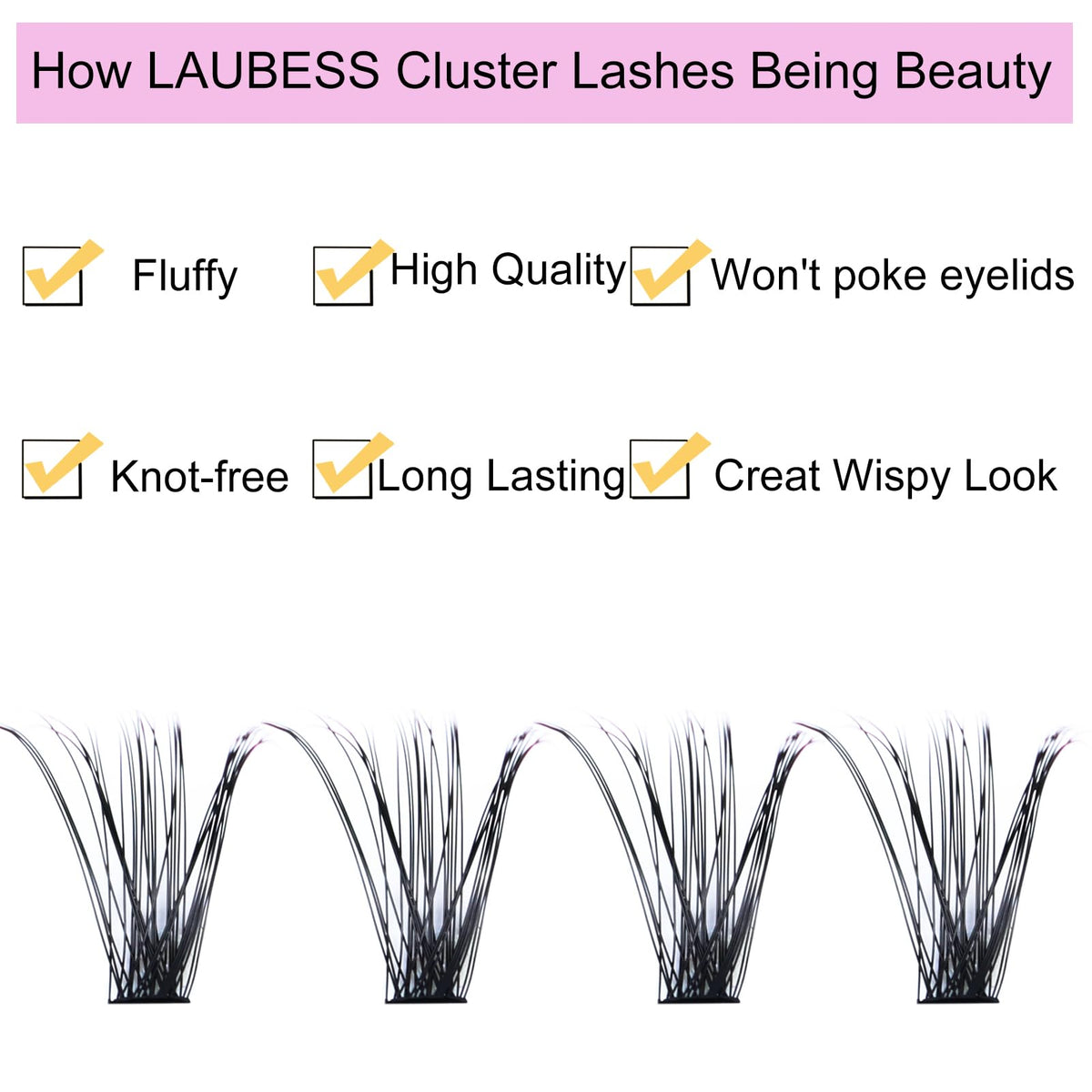 Cluster Lashes 40D Eyelash Clusters Mixed Tray Wispy Lash Clusters Extensions D Cluster Eyelash Extensions Individual Lashes DIY Lash Extension (40D-0.07D-9-16mm) LAUBESS