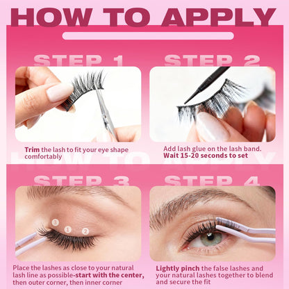 False Eyelashes 14mm Faux 3D Mink Lashes Natural Look Cat Eye Wispy Lashes Pack by Kiromiro, 14 Pairs Kiromiro