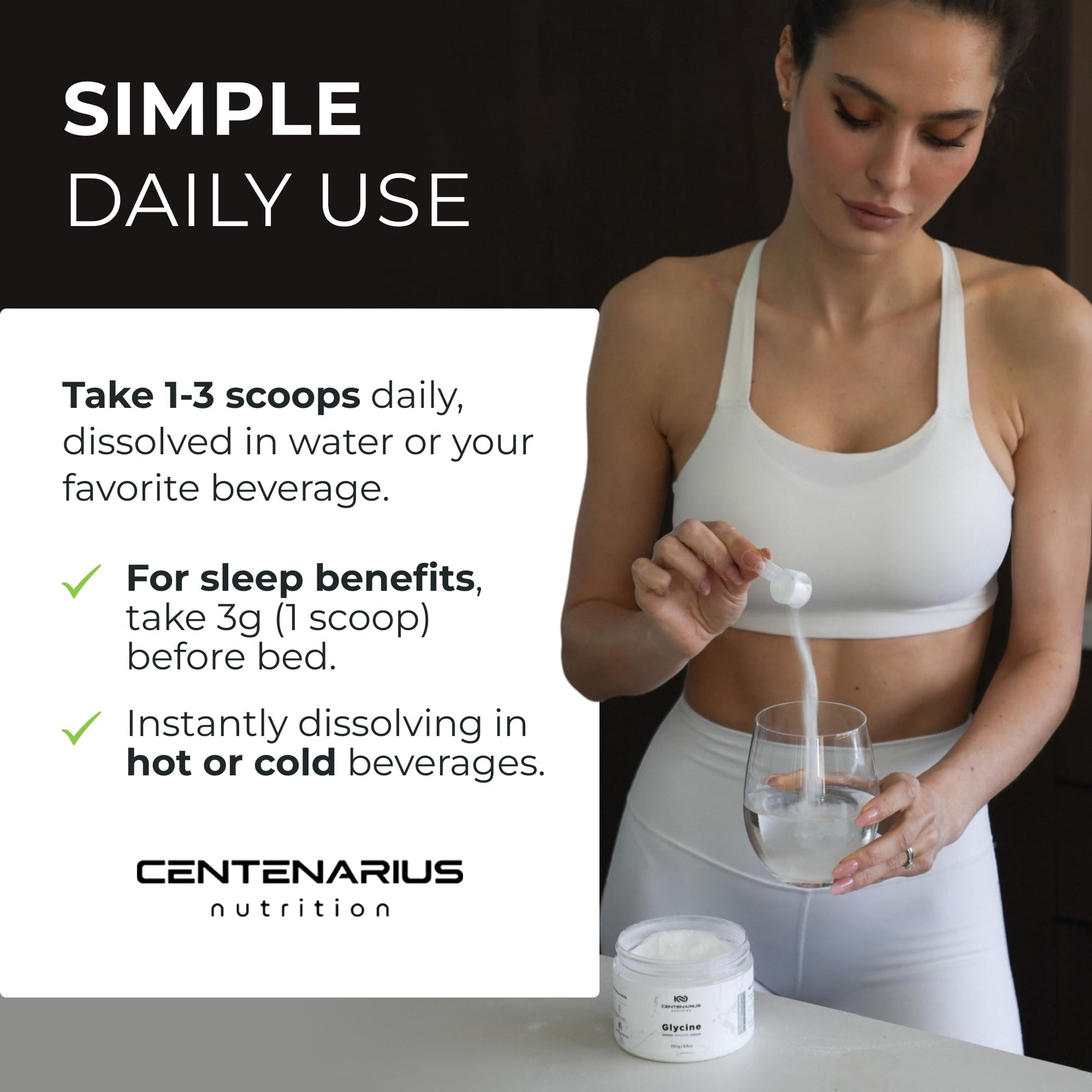 Premium Glycine Powder 250g | Amino Acids Supplement for Post Workout Muscle Recovery, Digestion, Sleep Aid + More - Vegan, Additive-Free Centenarius Nutrition buy australia supplements