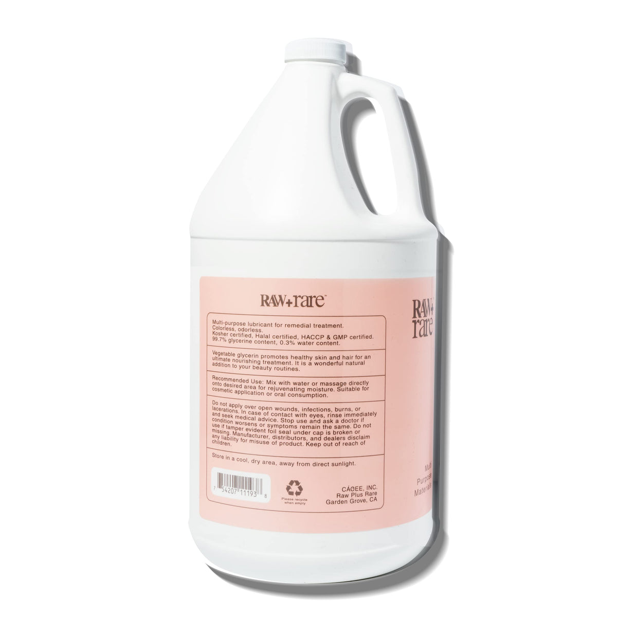 Raw Plus Rare Food Grade Vegetable Glycerin 1 Gallon Raw Plus Rare