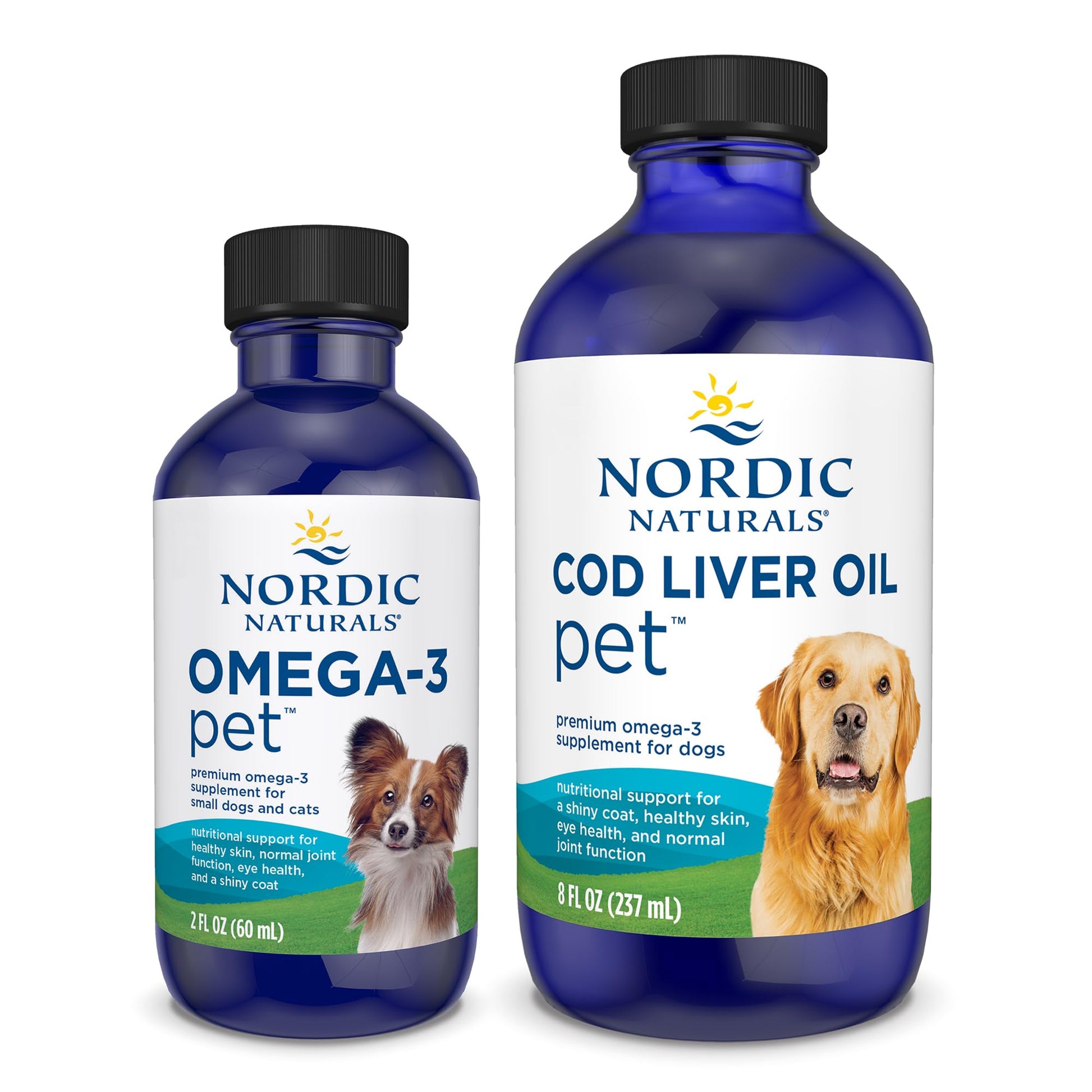 Nordic Naturals Omega-3 Pet Bundle - 2 oz Omega-3 Fish Oil for Small Dogs & Cats, 8 oz Pet Cod Liver Oil Promotes Heart, Skin, Coat, & Immune Health Nordic Naturals buy australia supplements