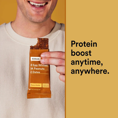 RXBAR Protein Bars, 12g Protein, Gluten Free Snacks, Peanut Butter, 22oz Box (12 Bars) Gsupps Australia