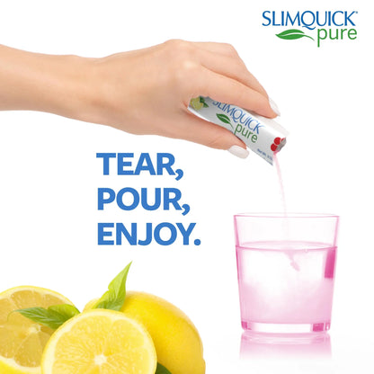 SlimQuick Pure 3X Extra Strength Drink Mix Packets, Metabolism & Weight Management for Women, Helps in Fat Breakdown, with Green Tea, Caffeine, Chaste Tree, SlimQuick