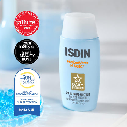 ISDIN Fusion Water MAGIC Lightweight Clear Face Sunscreen SPF 40, 1.7 fl oz ISDIN