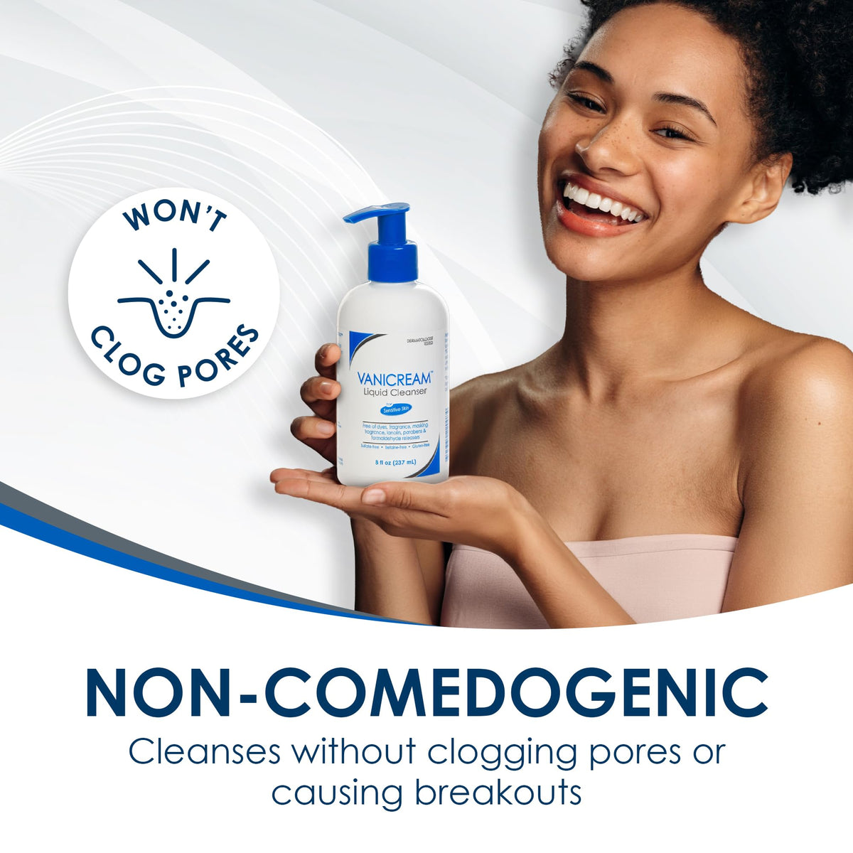 Vanicream Liquid Cleanser, Gentle Non-Drying Body & Face Wash 8 Fl Oz Pump Vanicream
