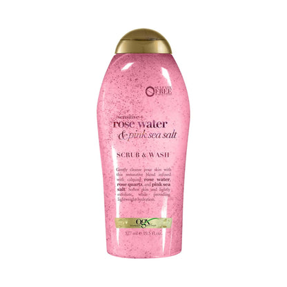 OGX Sensitive + Rose Water & Pink Sea Salt Body Scrub, 19.5 fl oz OGX