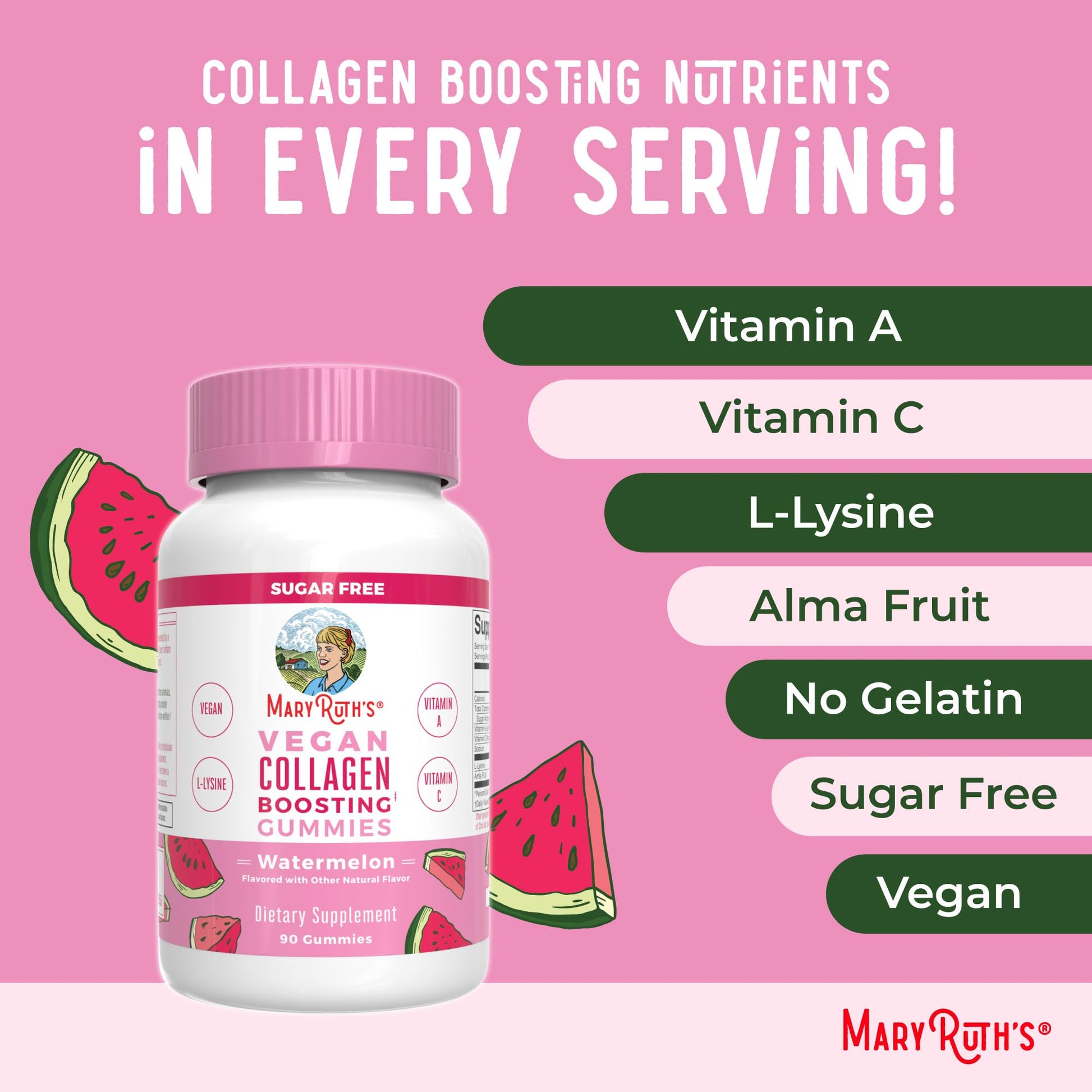 MaryRuth Organics Vegan Collagen for Women & Men, Collagen Boosting Gummies, Skin Care, Lysine, Vitamin C, Vitamin A, Amla, Supplement for Hair & Skin, Vegan, Non-GMO, Gluten Free, 90 Servings MARYRUTH'S buy australia supplements