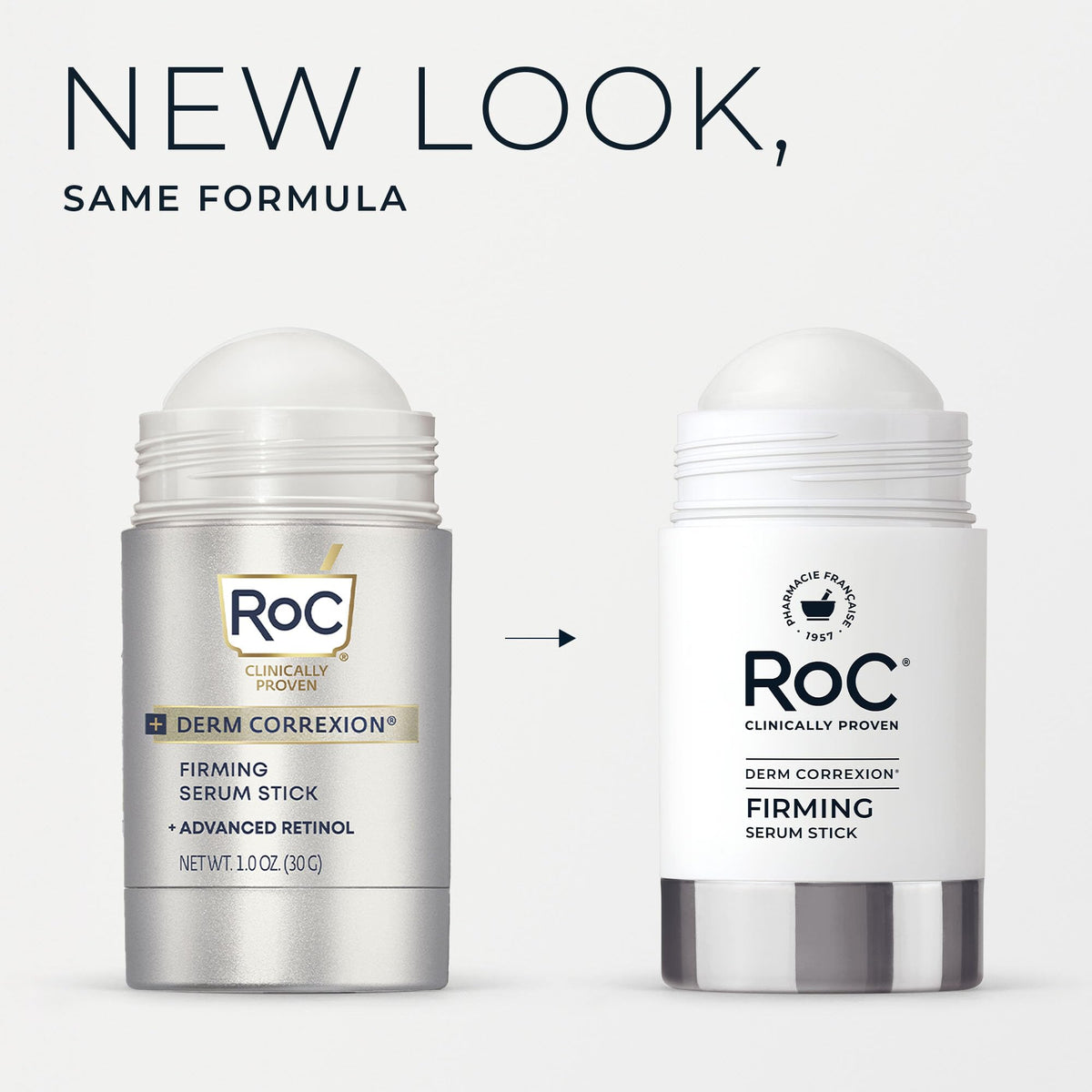 RoC Derm Correxion Retinol Firming Serum Stick with Antioxidants to Visibly Tighten and Firm Wrinkles and Laugh Lines For Men and Women + Retinol Eye Cream Packette, 1.0 oz (Packaging May Vary) RoC