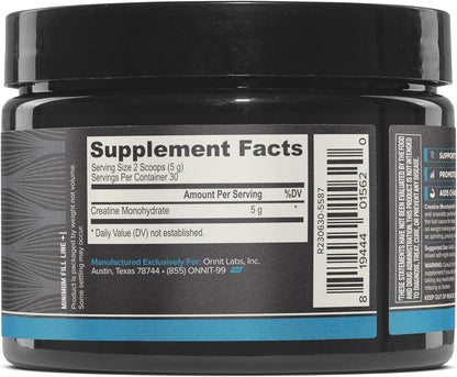 ONNIT Creatine Monohydrate Powder, IGEN™ Non-GMO Tested – 5g Premium Creatine for Muscle Strength, Power & Lean Mass, Supports Brain Health & Cellular Energy, Unflavored, 30 Servings, 5.29 oz 2-Pack