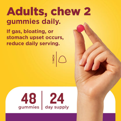 Nature Made Triple-Action Biotics, Gut and Immune Health Support, Digestive Probiotics for Women and Men, Prebiotic Fiber Gummies, 48 Gummies, 24 Day Supply Nature Made