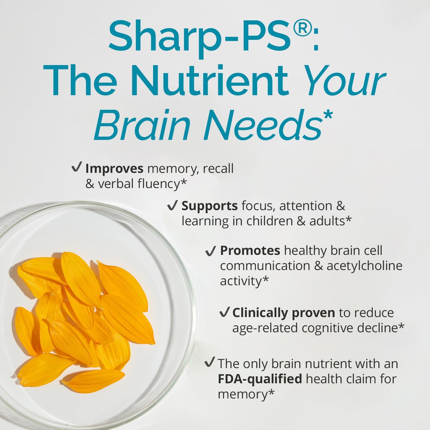 BRAINMD Dr Amen NeuroPS - 30 Capsules - 150 mg PhosphatidylSerine - Promotes Mental Focus, Energy & Memory - Gluten Free - 30 Servings