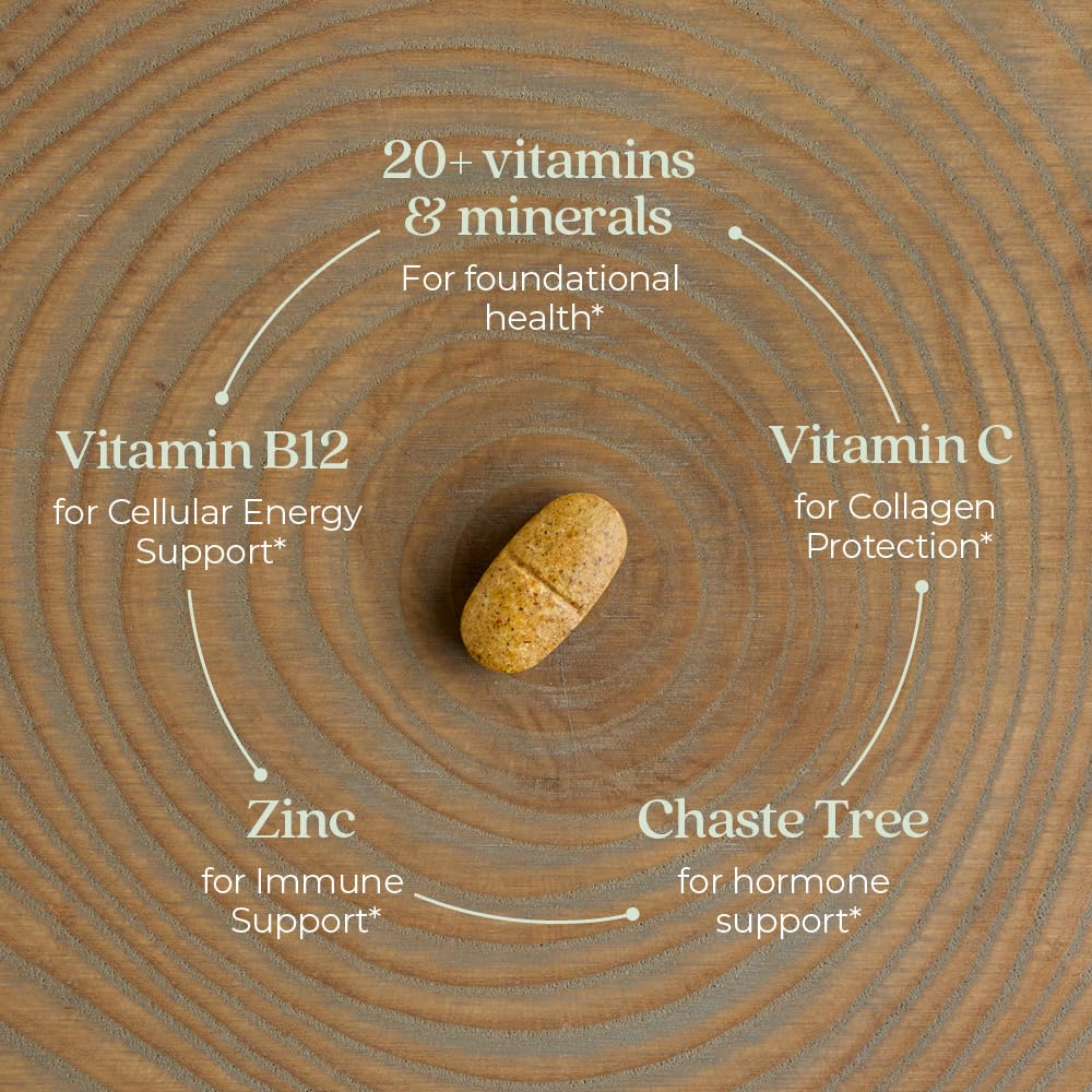 New Chapter Women’s Multivitamin 40+, extra B6 & B12, Biotin for Hair Growth, D3, Vit C, Zinc for Immune & Stress Support, Gentle on an Empty Stomach New Chapter
