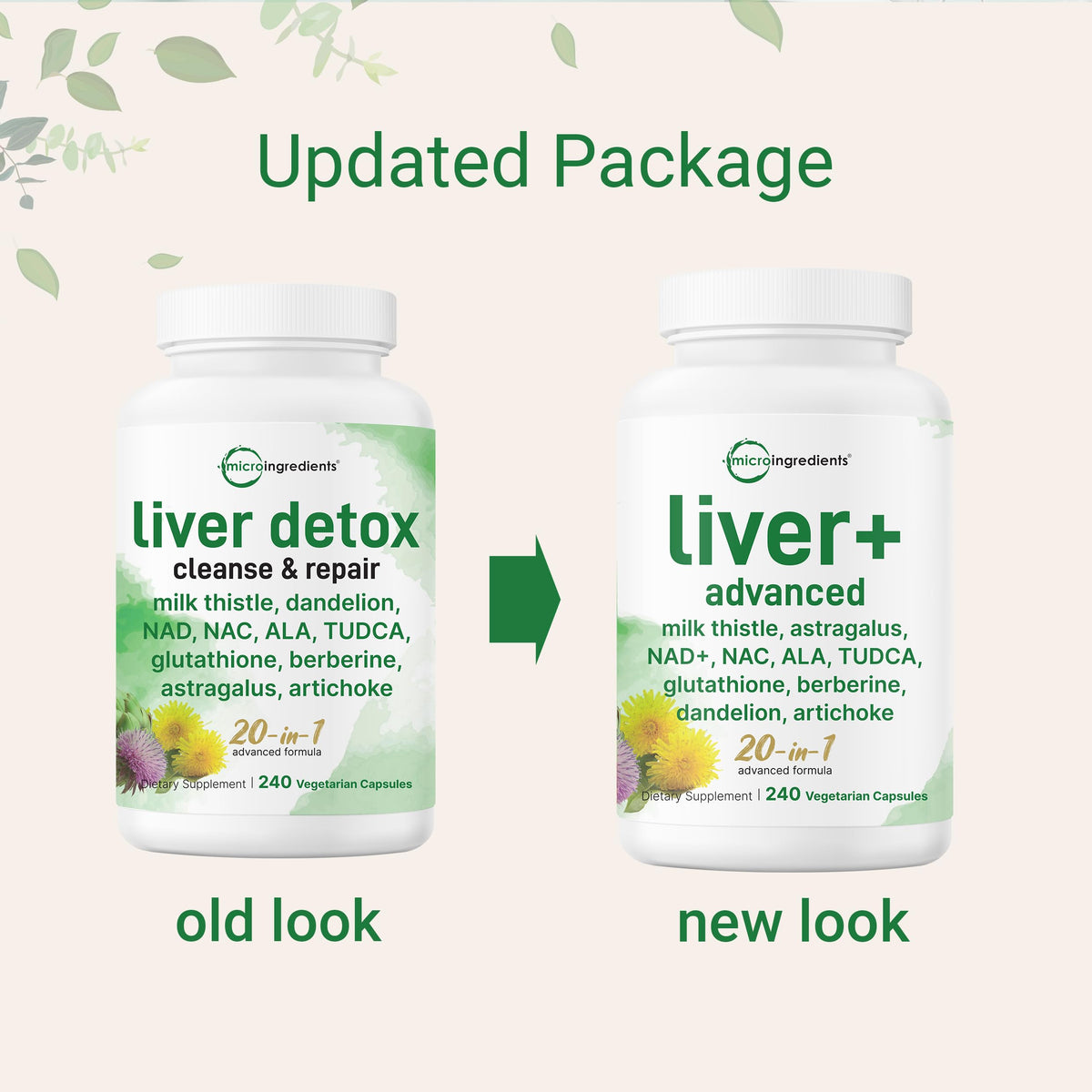 Liver Advanced+, 240 Veggie Capsules | 20-in-1 Complex with Milk Thistle, Dandelion, NAD, NAC, ALA, TUDCA, Glutathione, Artichoke, Turmeric, Micro Ingredients
