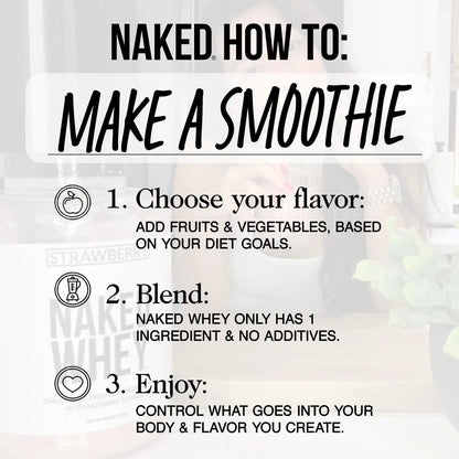 NAKED Whey 1Lb - Only 1 Ingredient, Grass Fed Whey Protein Powder, NSF Certified, Undenatured, No Gmos, No Soy, Gluten Free NAKED