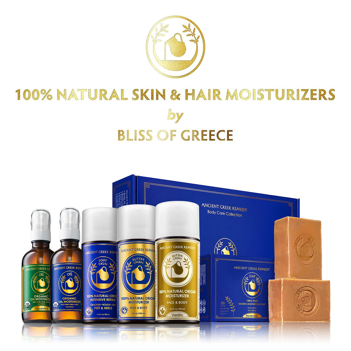 Organic Body Oil Dry Skin - After Shower Natural Face Oil & Body Moisturizer with Cold Pressed Almond, Olive, Jojoba, Rosehip, Vitamin E & Lavender oils. Facial Skin Care for Women & Men, Scented 4oz Ancient Greek Remedy